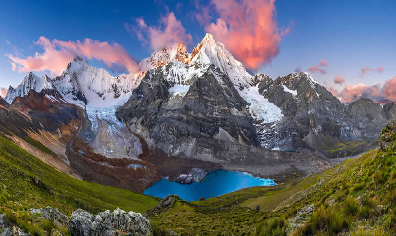 Sunset taken at 16,000 feet of Siula Grande and Yerupaja Peaks, Cordillera Huayhuash, Andes, Peru by Jason Weiss, USA - Natures Best Photography International Awards 2025