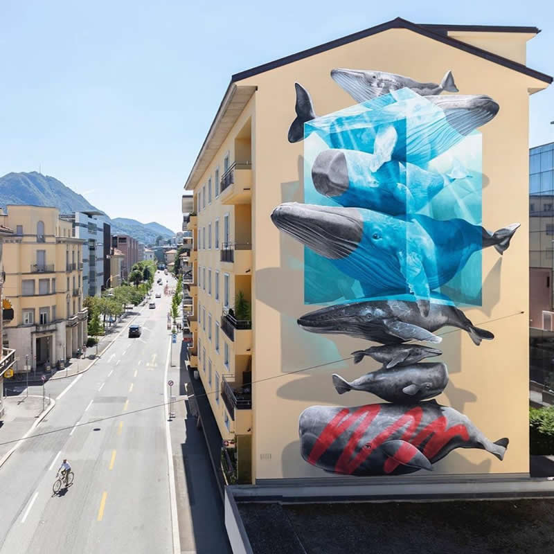 Wall in Lugano, Switzerland - Incredible Street Murals Around the World