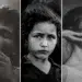 Black and white photos featuring soulful portraits of a man smoking, a young girl, and a creative female portrait