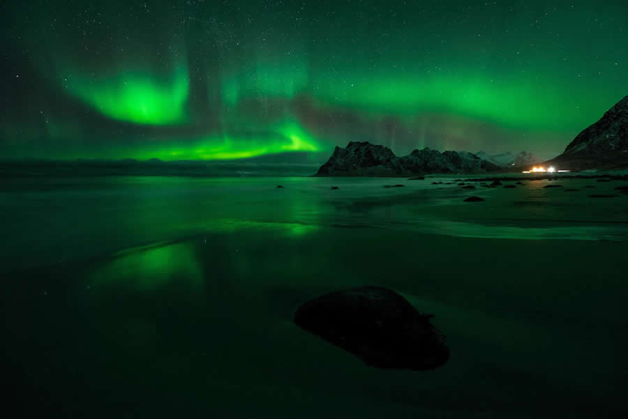 Northern Lights Dancing Over Lofoten by Christian Hoiberg