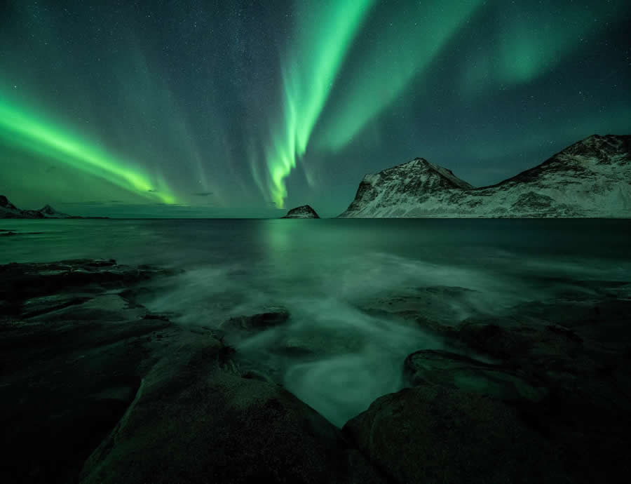 Northern Lights Dancing Over Lofoten by Christian Hoiberg
