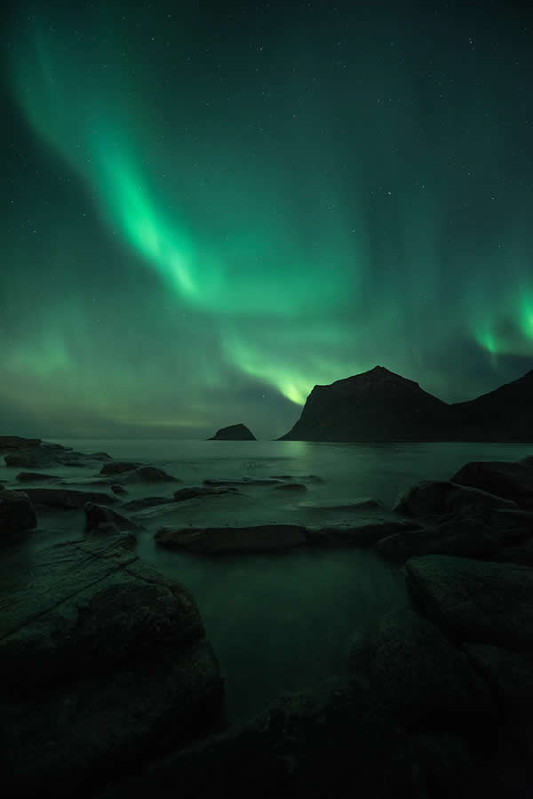 Northern Lights Dancing Over Lofoten by Christian Hoiberg