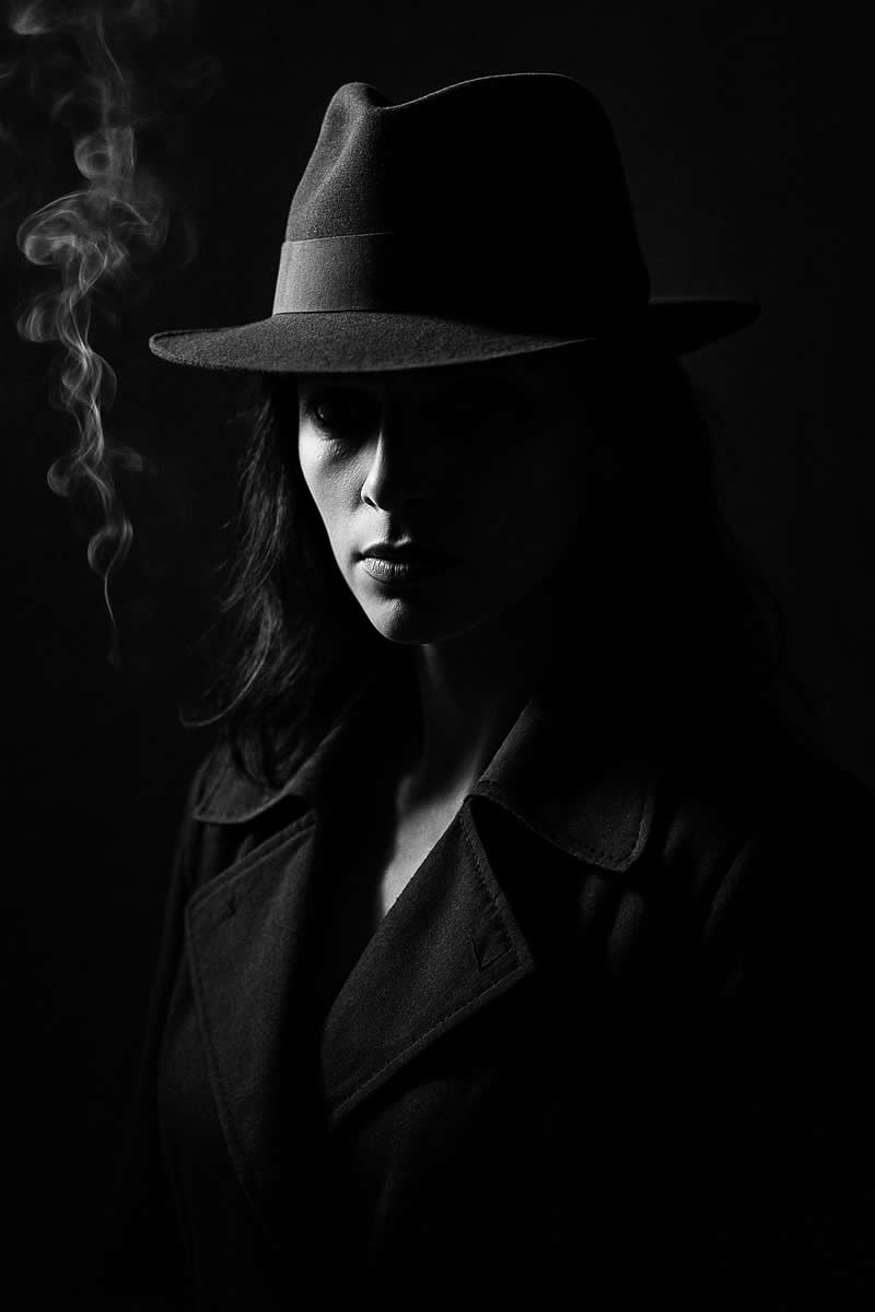 Noir Shadows - ChatGPT AI Prompts to Create Colorful Cinematic Style Portraits