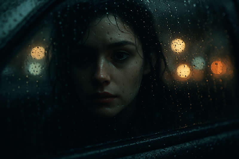 Rain-Soaked Reflections - ChatGPT AI Prompts to Create Colorful Cinematic Style Portraits