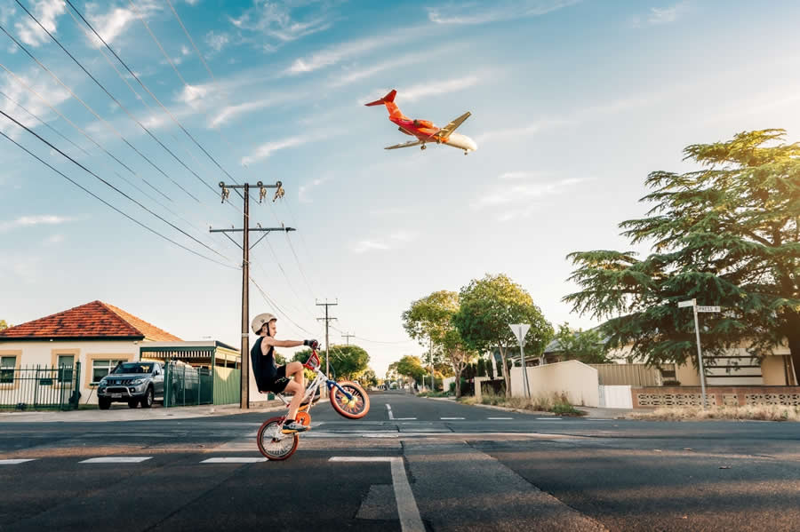 BMX VS Airplane by Melissa Crisa, Australia - Chromatic Photography Awards People and Culture Winners