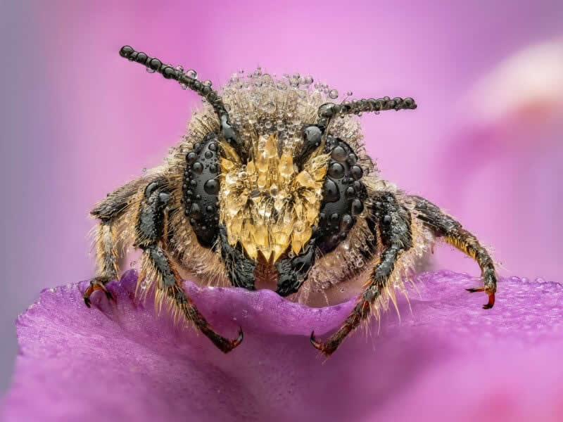 Leafcutter Bee by Andrei Chetronie - 2025 Close-Up Photographer of the Year Shortlists