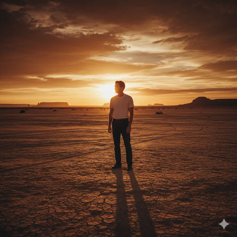 Desert Sun - Gemini AI Prompts for High-Contrast Cinematic Portraits