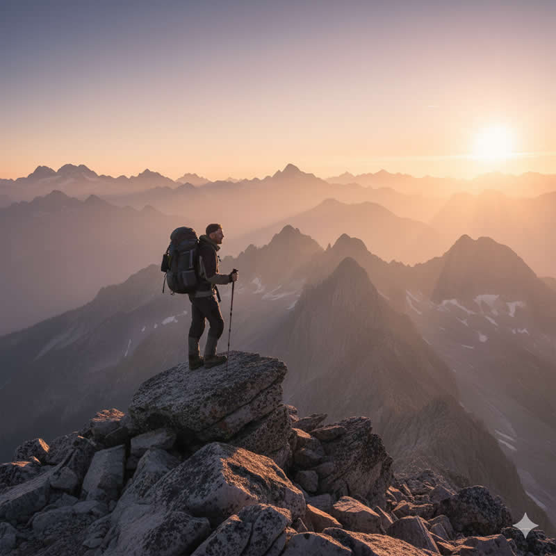 A sweeping fine art portrait of a lone man - Gemini AI Prompts to Craft Natural Light Fine Art Portraits