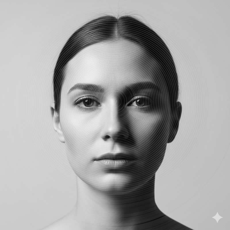 Vinyl Record Grooves: Focuses on texture, sound, and retro style - Gemini AI Prompts to create Double Exposure Portraits