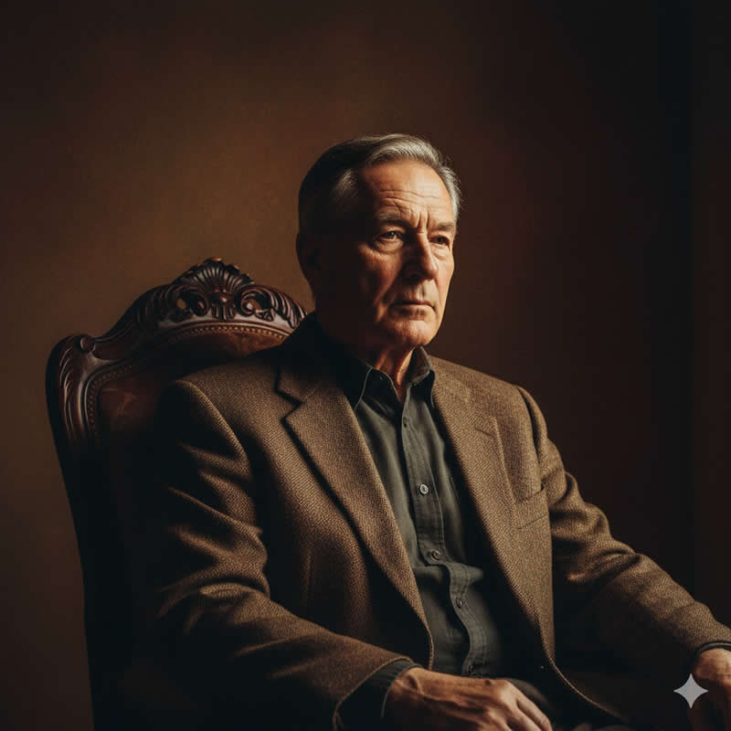 Moody Chiaroscuro & Deep Brown Hues  - Gemini AI Prompts to Create Film-Grain Portraits