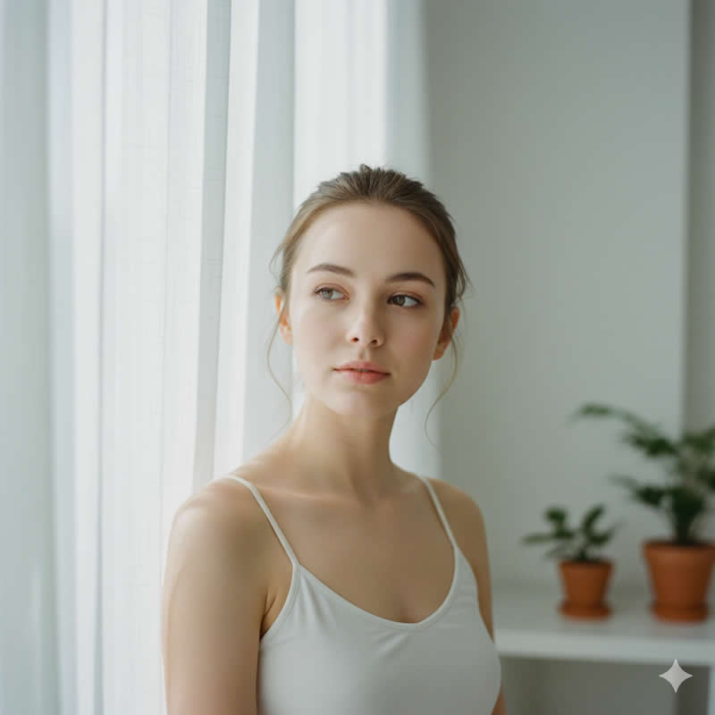 Diffused Morning Window Glow: Ethereal, soft portrait - Gemini AI Prompts for Magazine-Worthy Natural Light Portraits