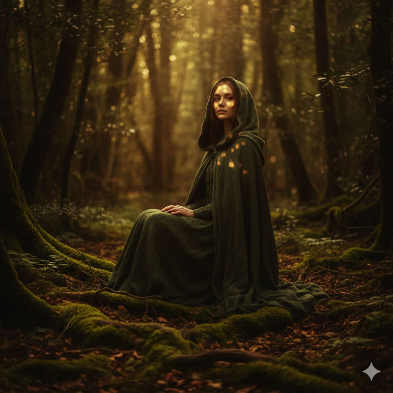 Deep Forest Dappled Light: Atmospheric portrait - Gemini AI Prompts for Magazine-Worthy Natural Light Portraits