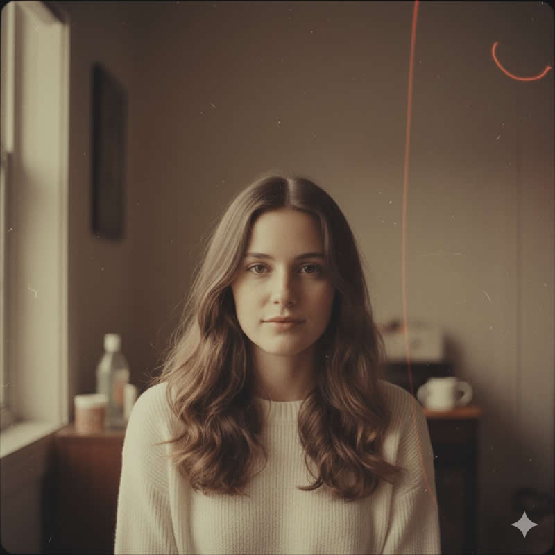 Retro Film Grain Softness: Nostalgic portrait - Gemini AI Prompts for Magazine-Worthy Natural Light Portraits