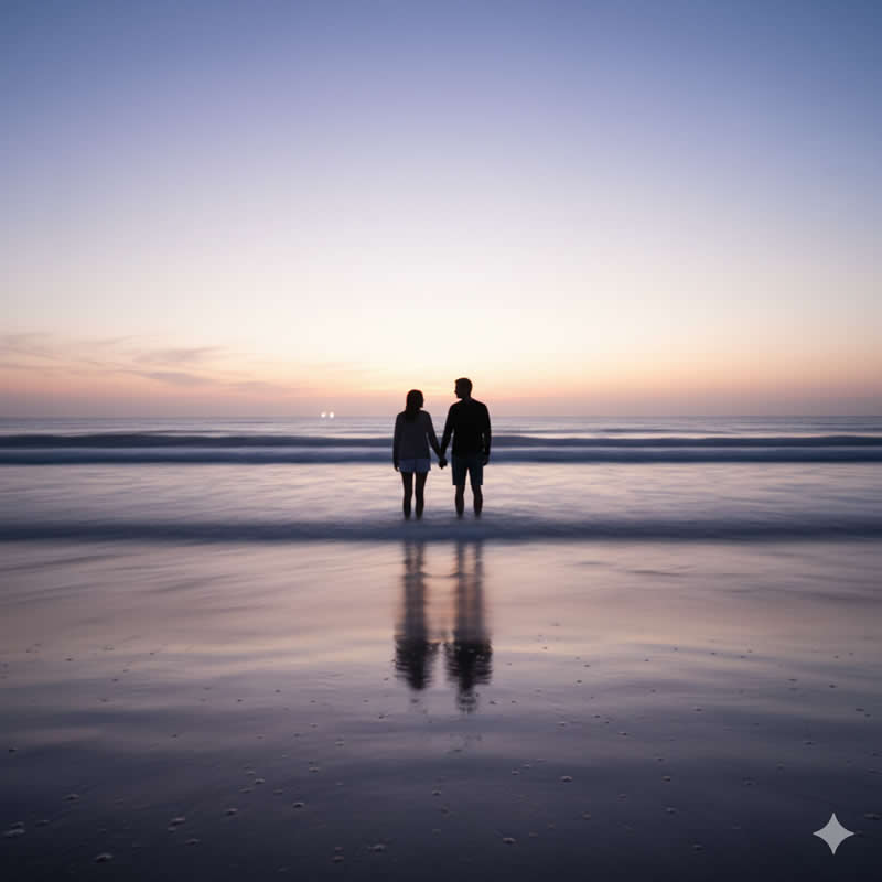 Couple & Ocean - Google Gemini AI Prompts to Create Portraits with Nature