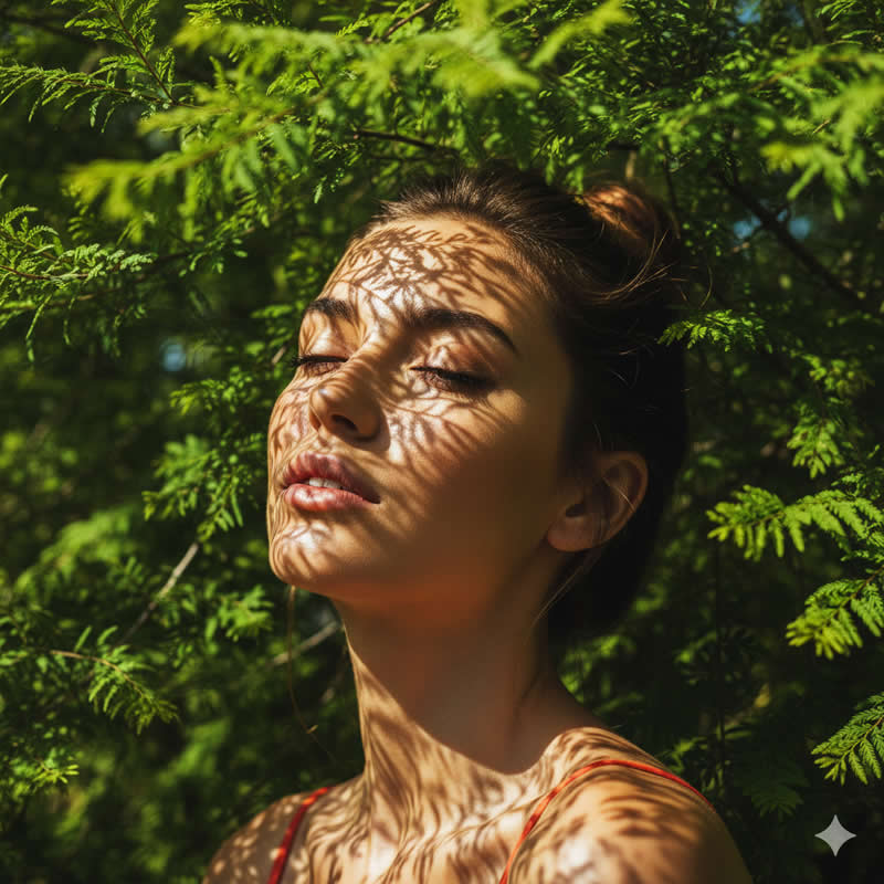 Leaves & Dappled Light - Google Gemini AI Prompts to Create Portraits with Nature