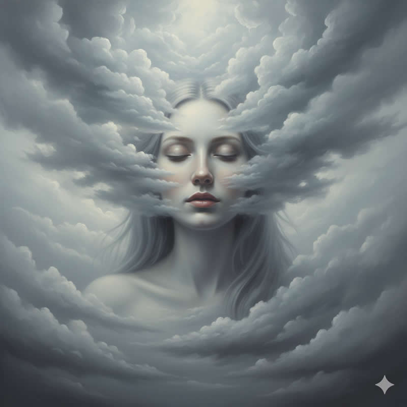 Sky & Clouds Face - Google Gemini AI Prompts to Create Portraits with Nature