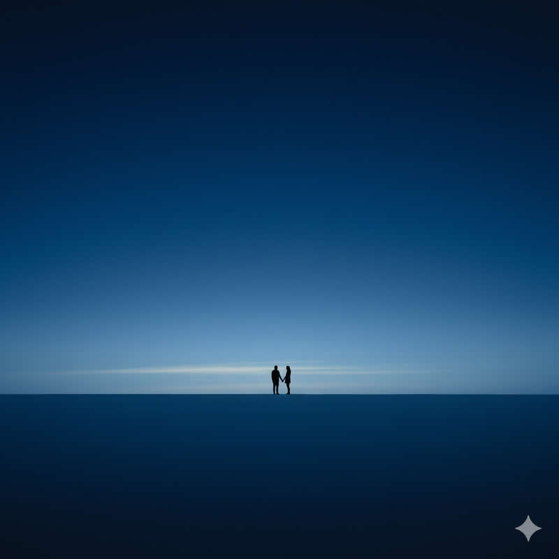 Sky & Couple Silhouette - Google Gemini AI Prompts to Create Portraits with Nature