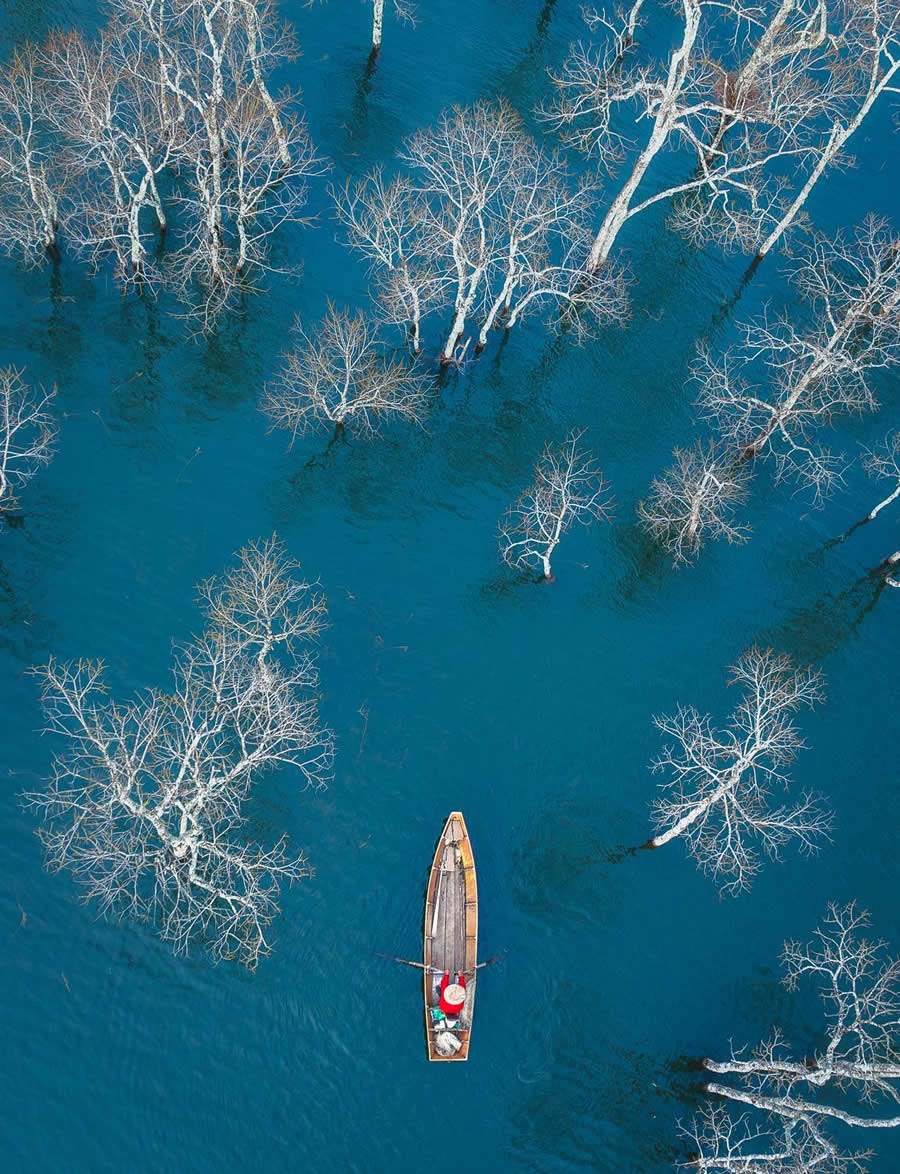 Falling Leaves Season on Tuyen Lam Lake by Tran Phuong - People From A Drone 35 Photography Awards Winners