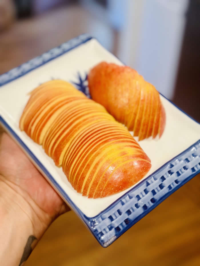 How my son likes me to cut his apples - Perfectly Aligned Photos