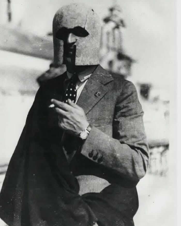 Spanish Archaeologist Manuel Esteve Wearing The Corinthian Helmet He Had Found - 1938 - Rare and Weird History Photos