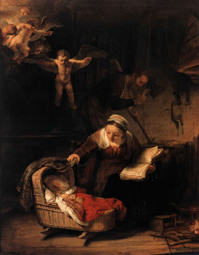 The Holy Family (1645) - Famous Rembrandt Paintings