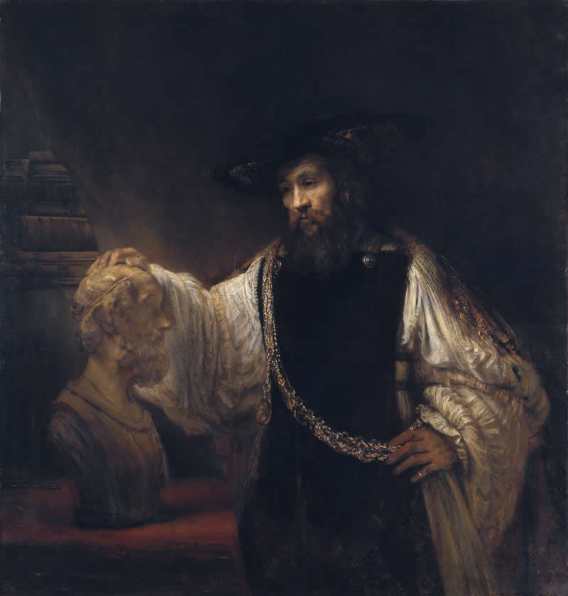 Aristotle with a Bust of Homer (1653) - Famous Rembrandt Paintings