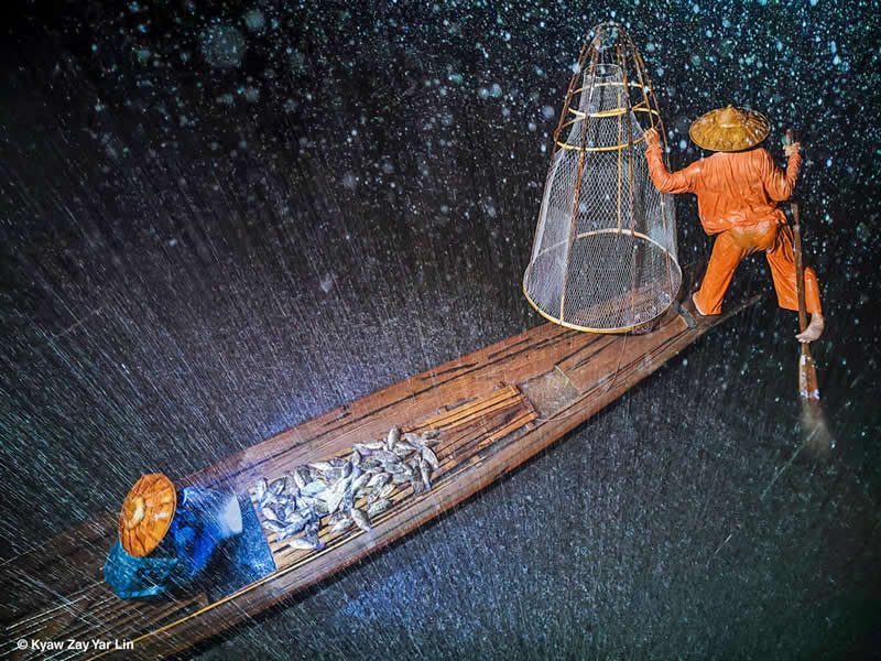 Fishing in raining season by Kyaw Zay Yar Lin - 2025 Weather Photographer of the Year Awards