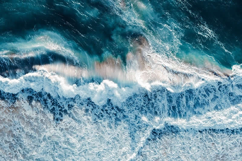 Aerial Ocean Wave Photos by Kevin Krautgartner