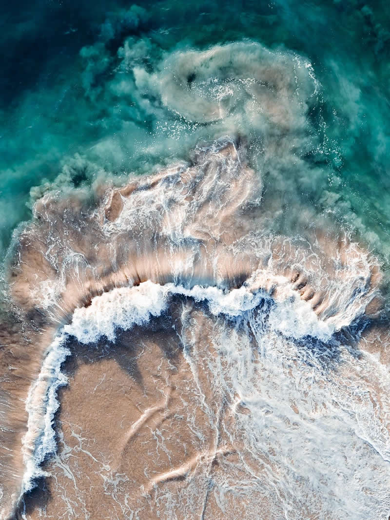 Aerial Ocean Wave Photos by Kevin Krautgartner