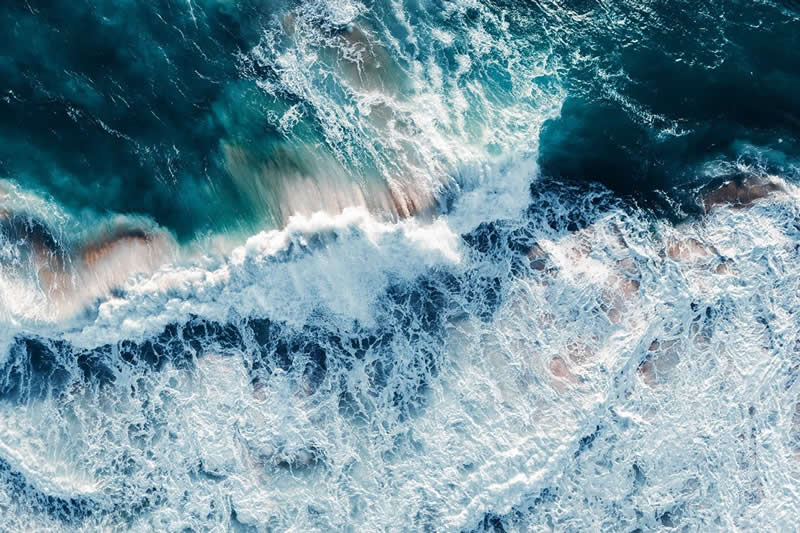 Aerial Ocean Wave Photos by Kevin Krautgartner