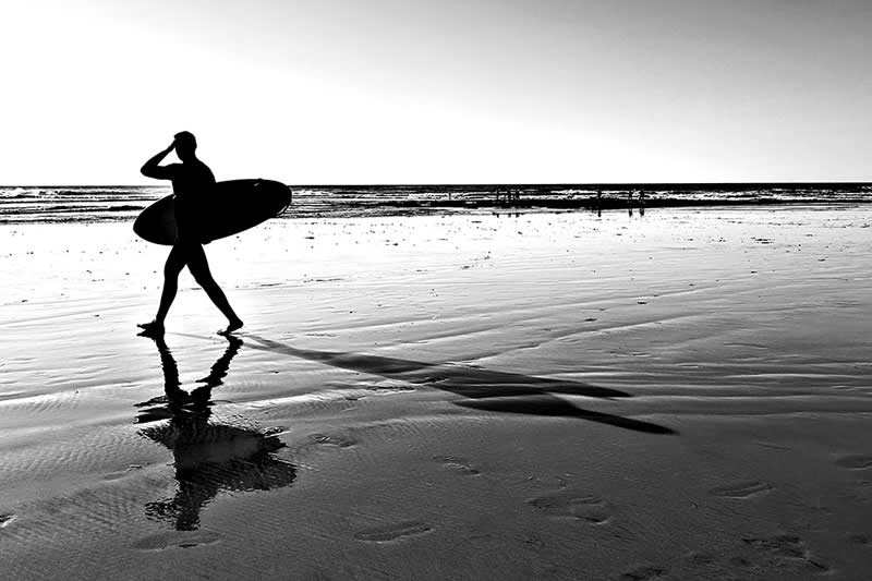 Reflections & Shadows at Low Tide by Rosie Karel - Black and White Winners from the Mobile Photography Awards