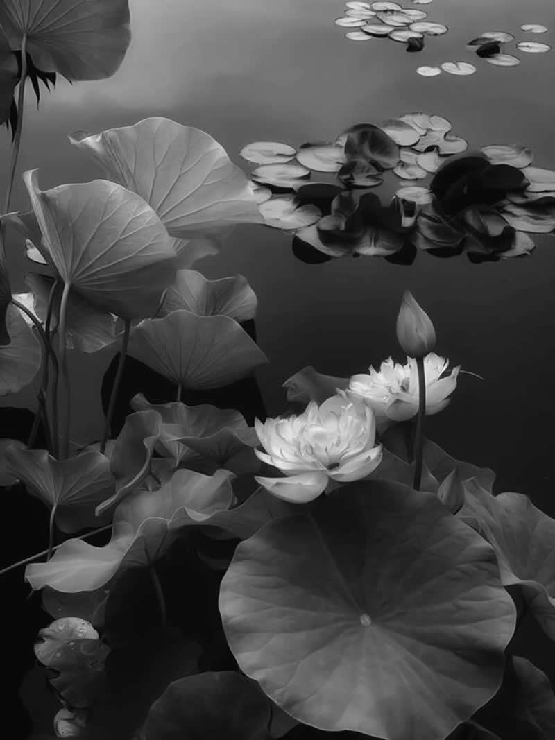 Lotus by Kate Zari Roberts - Black and White Winners from the Mobile Photography Awards