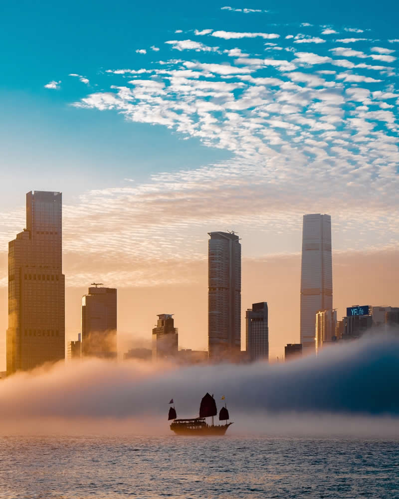 2025 Chromatic Awards - Cityscapes, 1st Place winner: Hong Kong in the Veil by Gary Ng, Hong Kong