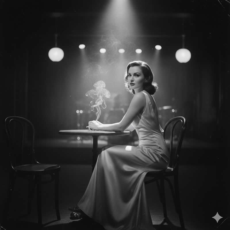 The Melancholy Starlet - Google Gemini Nano Banana AI Prompts to Create Dreamy Black and White Portraits