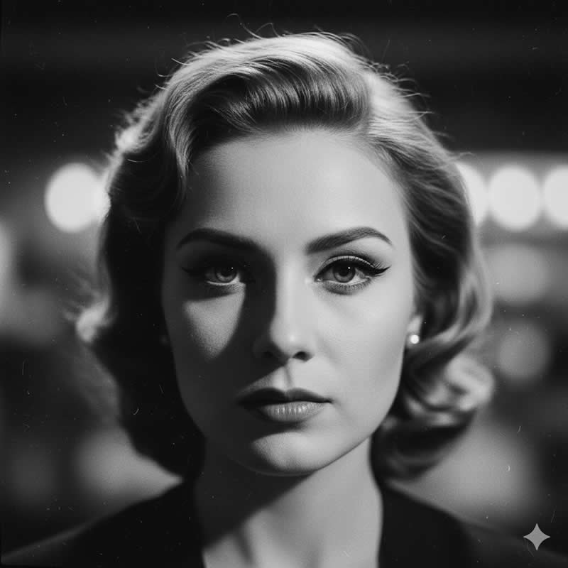 The Classic Hollywood Icon - Google Gemini Nano Banana AI Prompts to Create Dreamy Black and White Portraits
