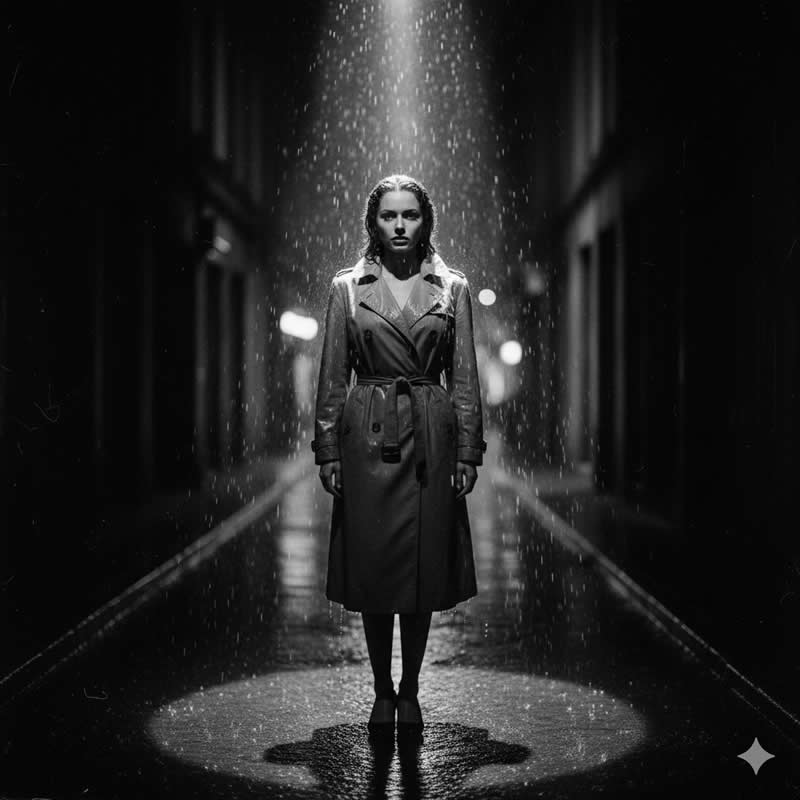 The Midnight Spotlight - Google Gemini Nano Banana AI Prompts to Create Dreamy Black and White Portraits