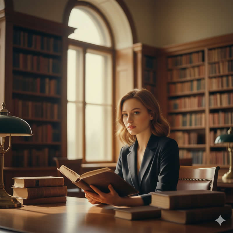 The Quiet Librarian - Google Gemini AI Prompts to Create Stunning Retro Film Color Portraits