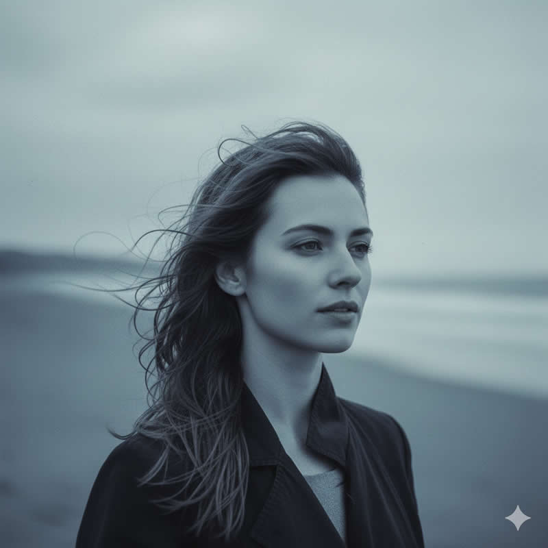 Ocean Breeze Portrait - Google Gemini AI Prompts to Create Stunning Retro Film Color Portraits