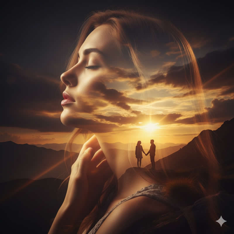A Double Exposure Photograph of a Woman - Google Gemini AI Prompts to Create Cinematic Portraits