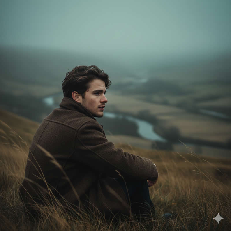 A moody Cinematic Portrait of a Young Man - Google Gemini AI Prompts to Create Cinematic Portraits