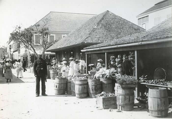 The Market Nassau, Circa 1890 - Rare 19th-Century History Photos