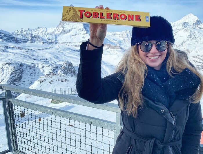 My Wife Did The Toblerone Thing At The Matterhorn Today. Couldn&rsquo;t Have Asked For Better Weather - Perfectly Timed Moments Where Random Things Fit Together