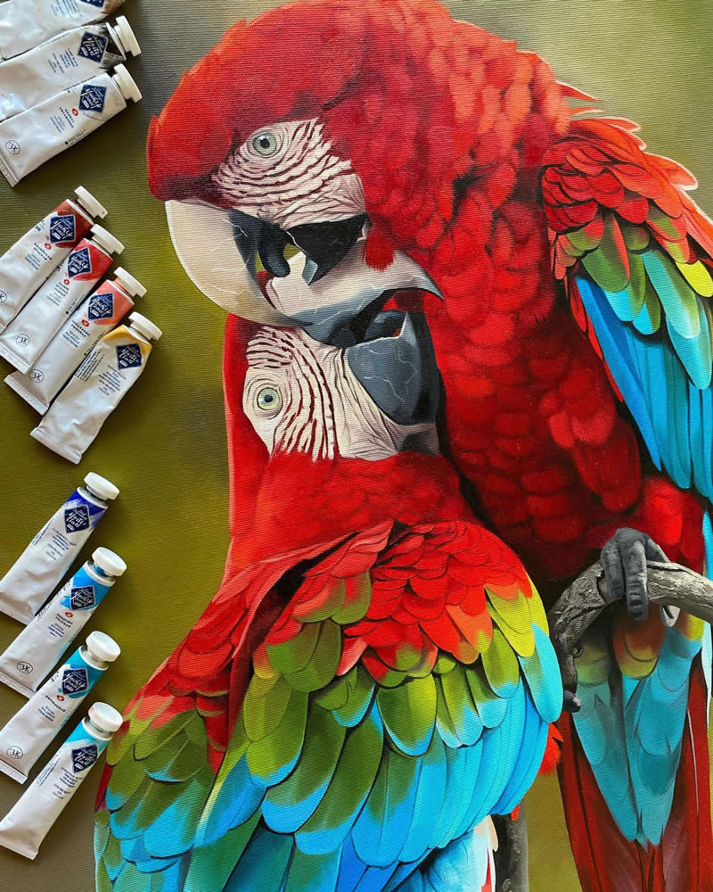 Realistic Bird Paintings by Petterson Silva