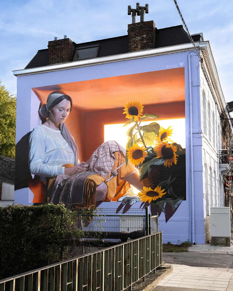 The Fisher Girl Mons, Belgium - Street Artworks by Fabian Bane Florin