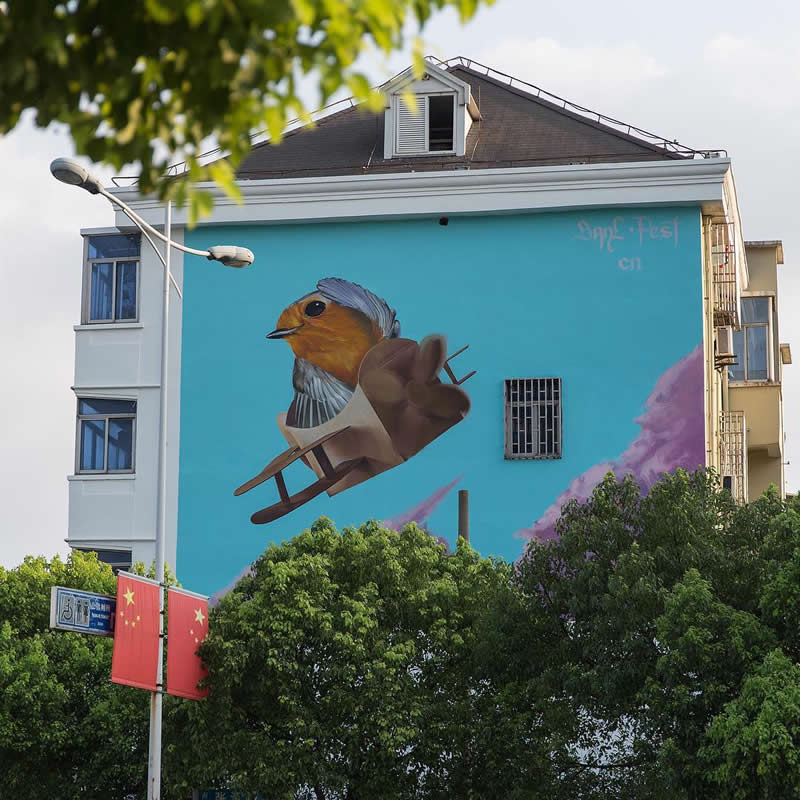 Adventure of a childhood dream, Shanghai - Street Artworks by Fabian Bane Florin