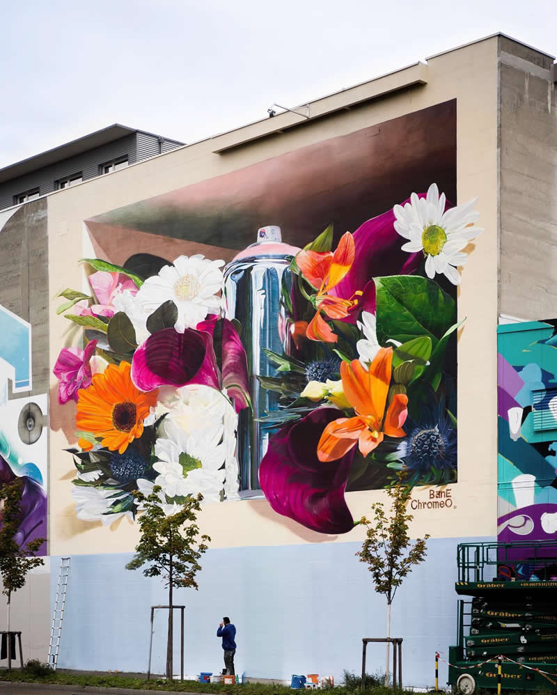 The Grail, Spraypaint on concrete, Basel Switzerland - Street Artworks by Fabian Bane Florin