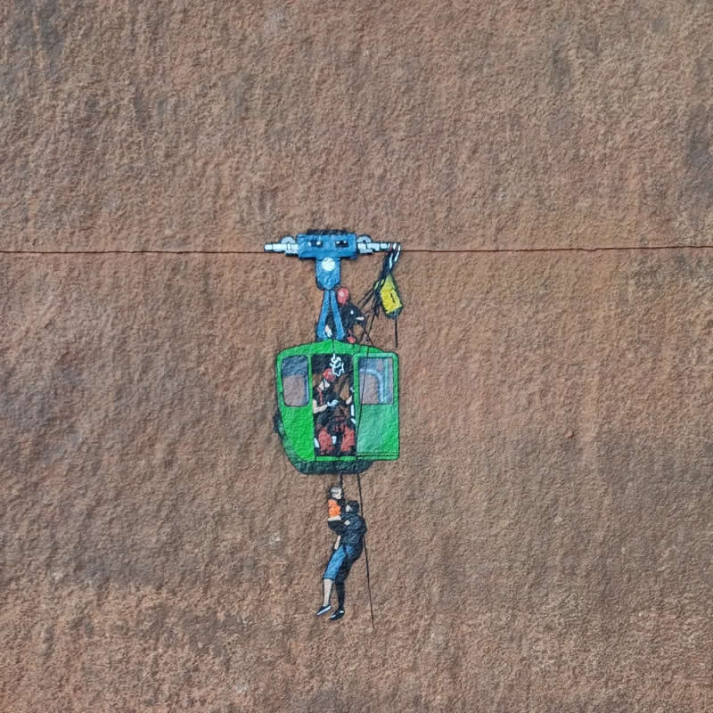 Minimalist Street Artworks by JPS That Bring Humor to City Walls