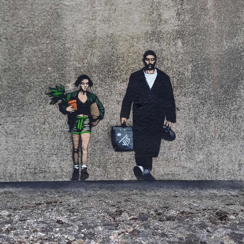 Minimalist Street Artworks by JPS That Bring Humor to City Walls