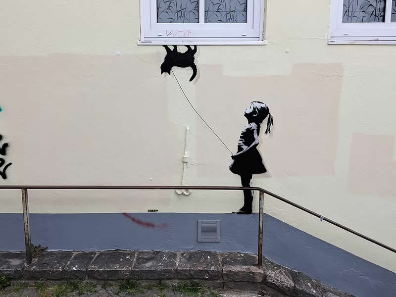 Hanging Around - Ceiling Cat - Street Artworks by Tabby