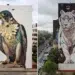 Giant bird and tiger mural